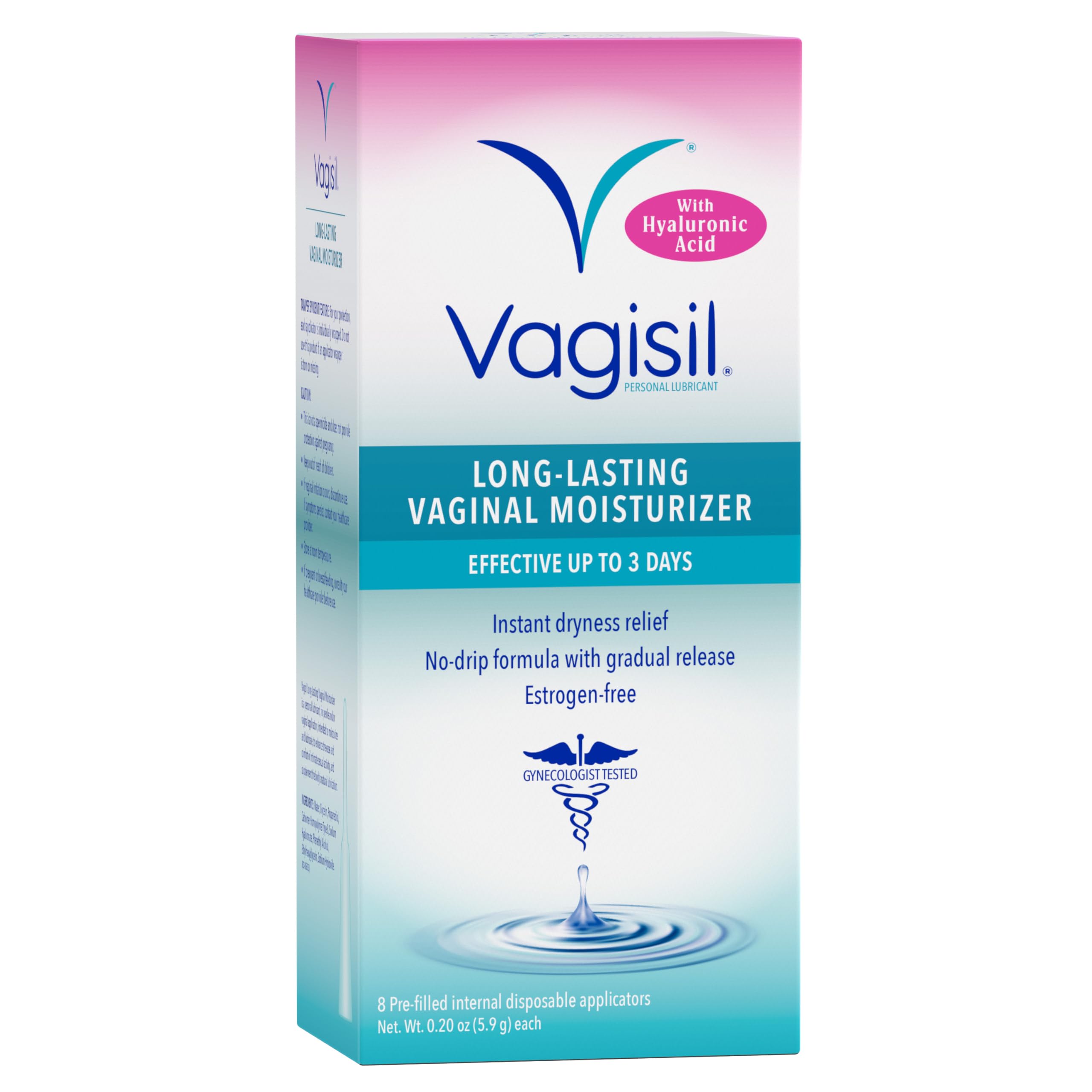 VAGISIL Prohydrate Internal Vaginal Moisturizer packaging 8 Count