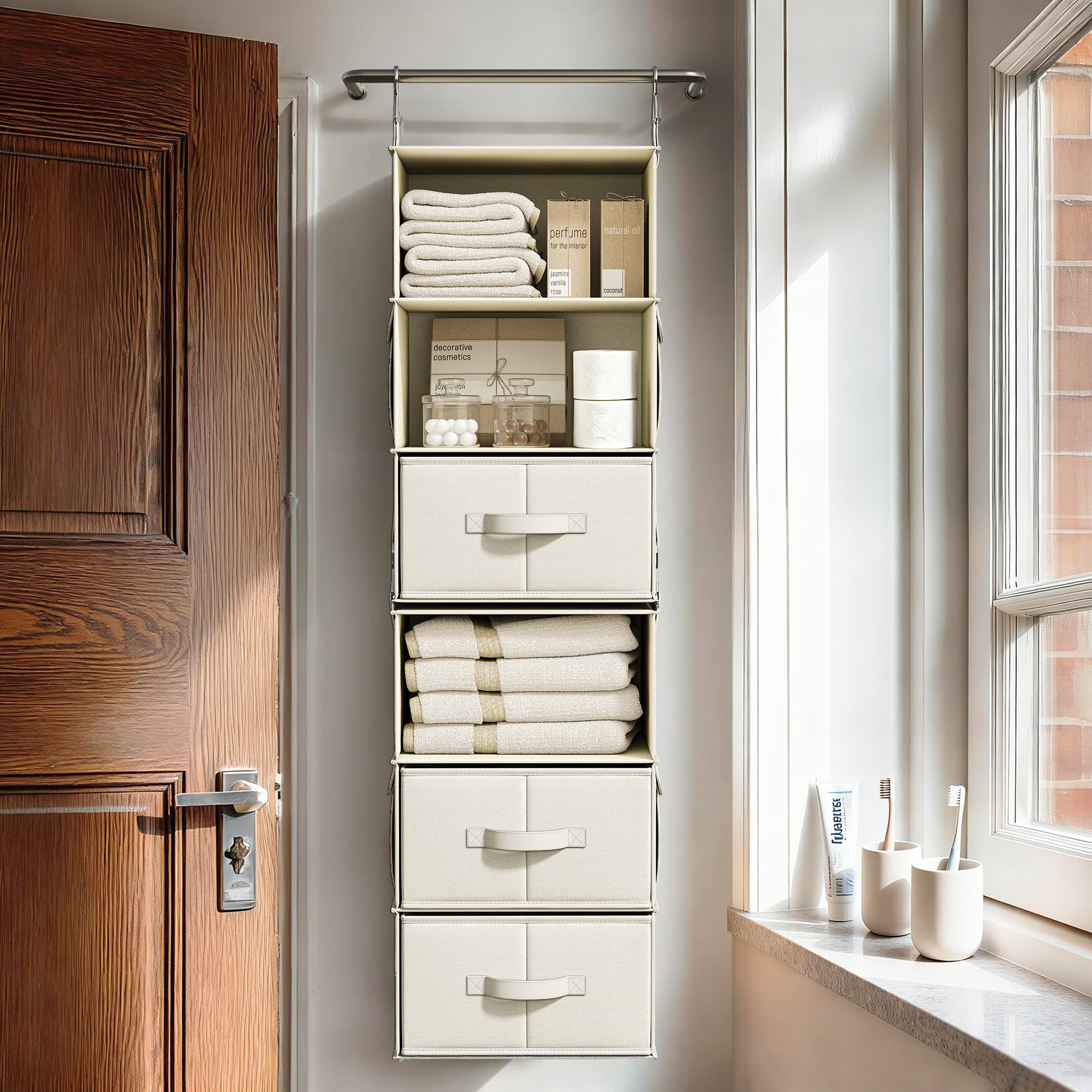 Vailando detachable 3-shelf dressers closet organizer assembled