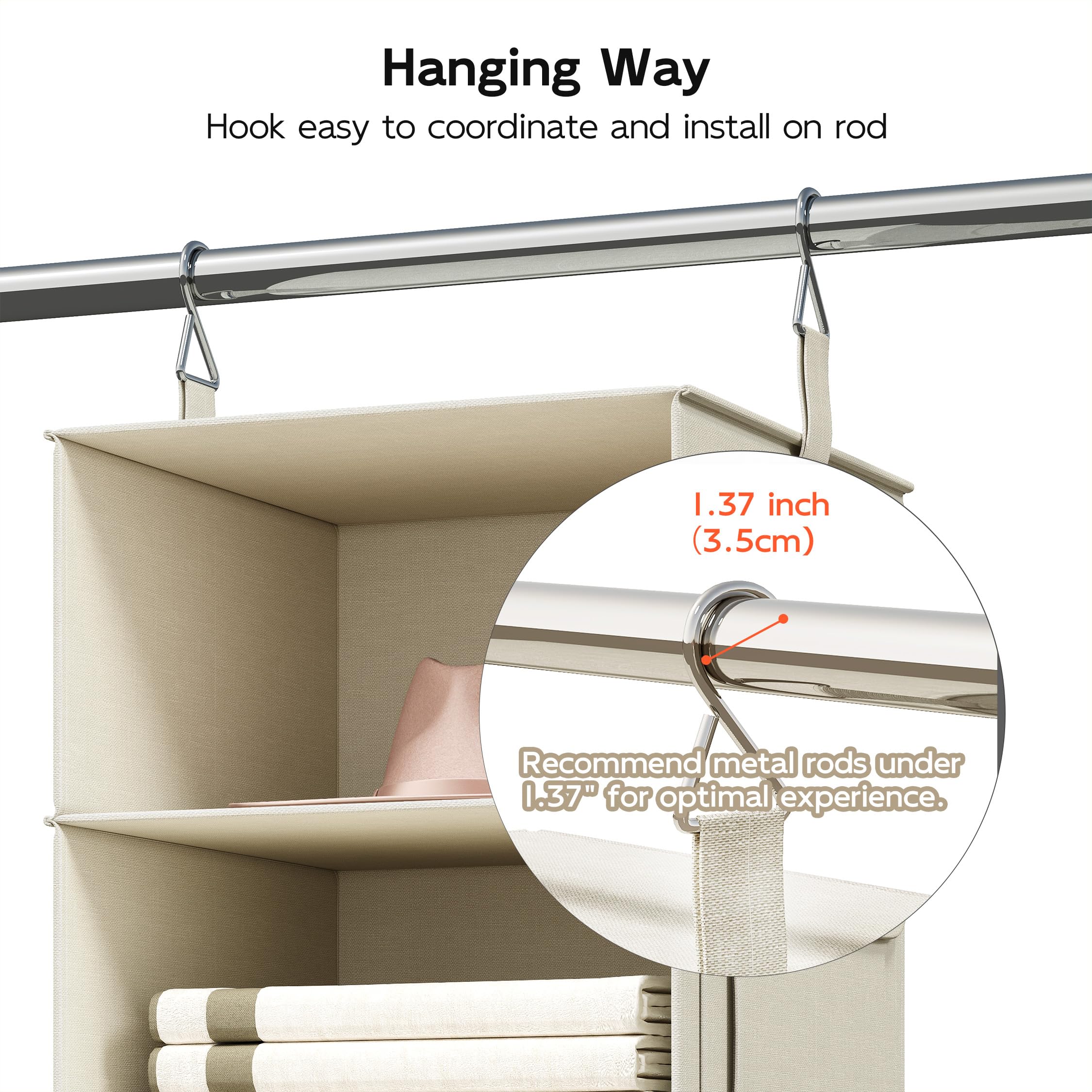 Vailando 2mm reinforced PP board closet organizer close up