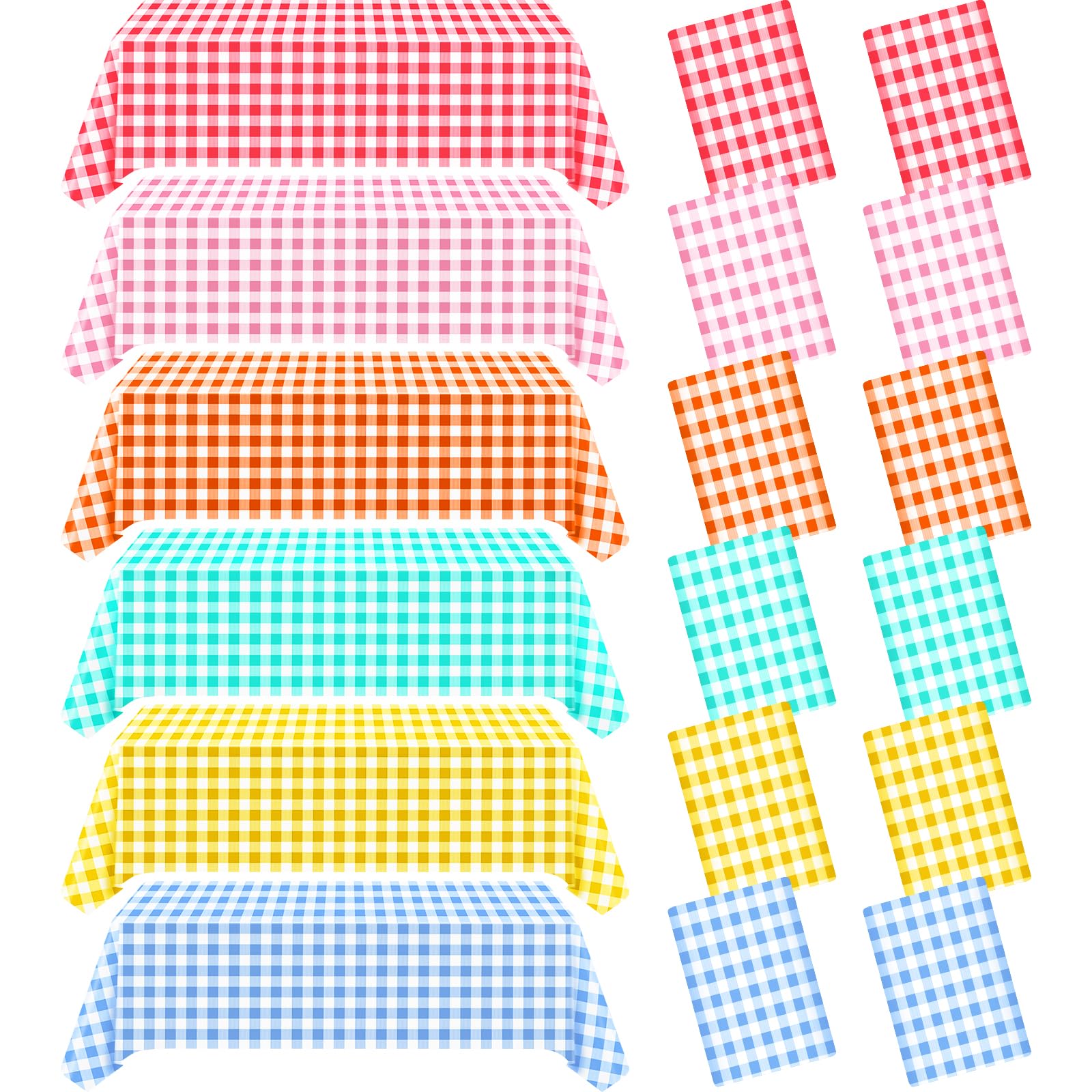 VAIPI 12 pack spring buffalo plastic tablecloths set