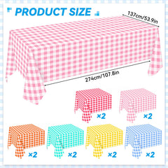 Easter pastel gingham plaid tablecloth 54x108 inches