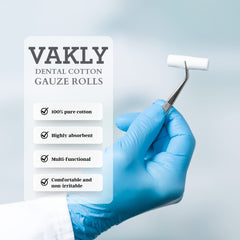 Pure 100% cotton dental rolls for mouth gauze by Vakly