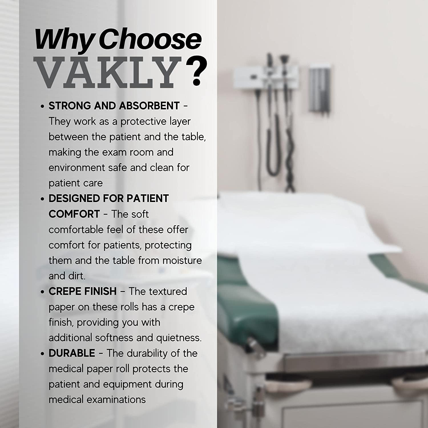 Crepe finish exam table paper from Vakly