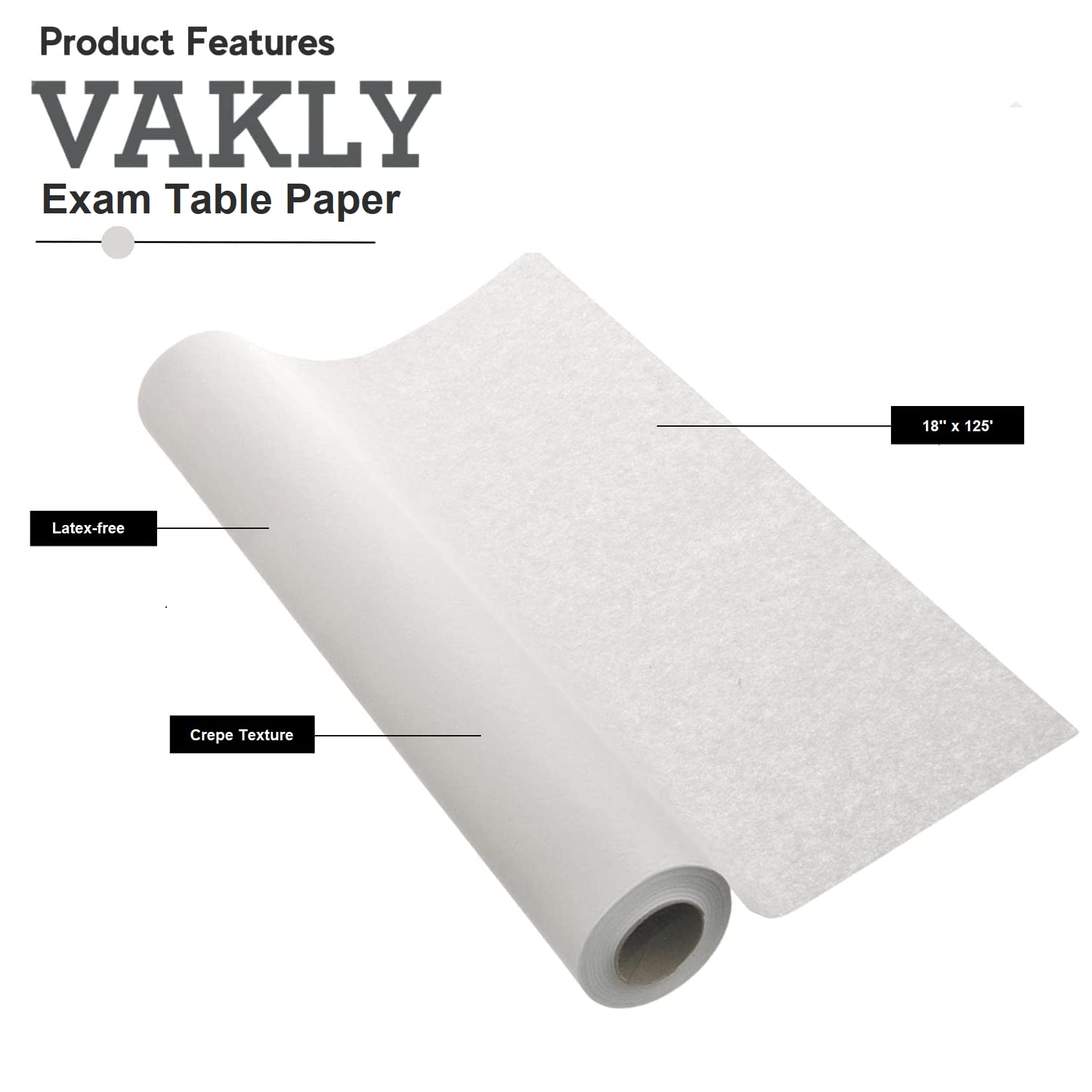 2 pack Vakly disposable table paper roll 18 inch
