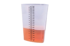 Translucent frosted polypropylene Vakly container for measurement