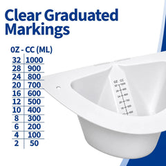 Clear Vakly urine collection hat with 30 oz capacity