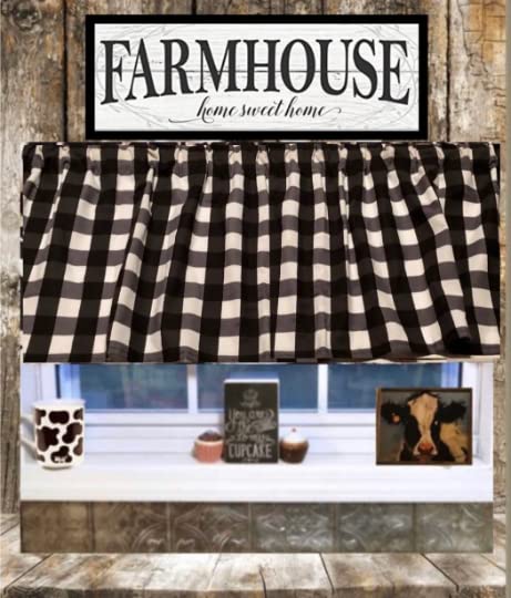 Valance installation with standard rod pocket in farmhouse style