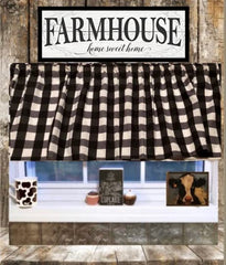 Valance installation with standard rod pocket in farmhouse style