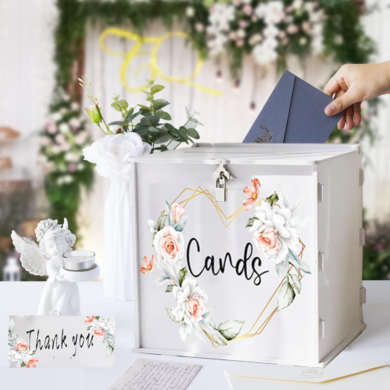 Valband graduation card box with silver lock