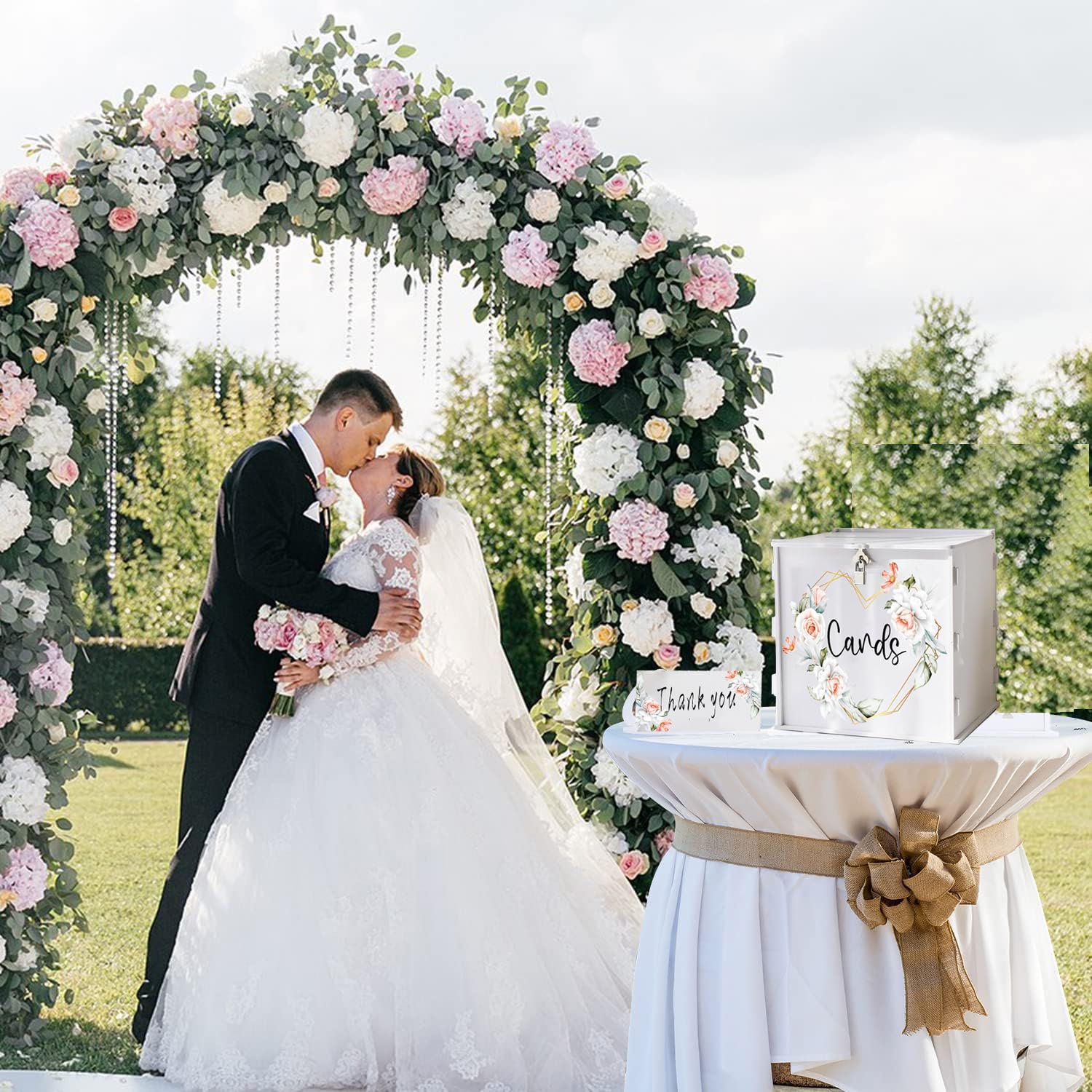 Valband wedding card box with slot and lock
