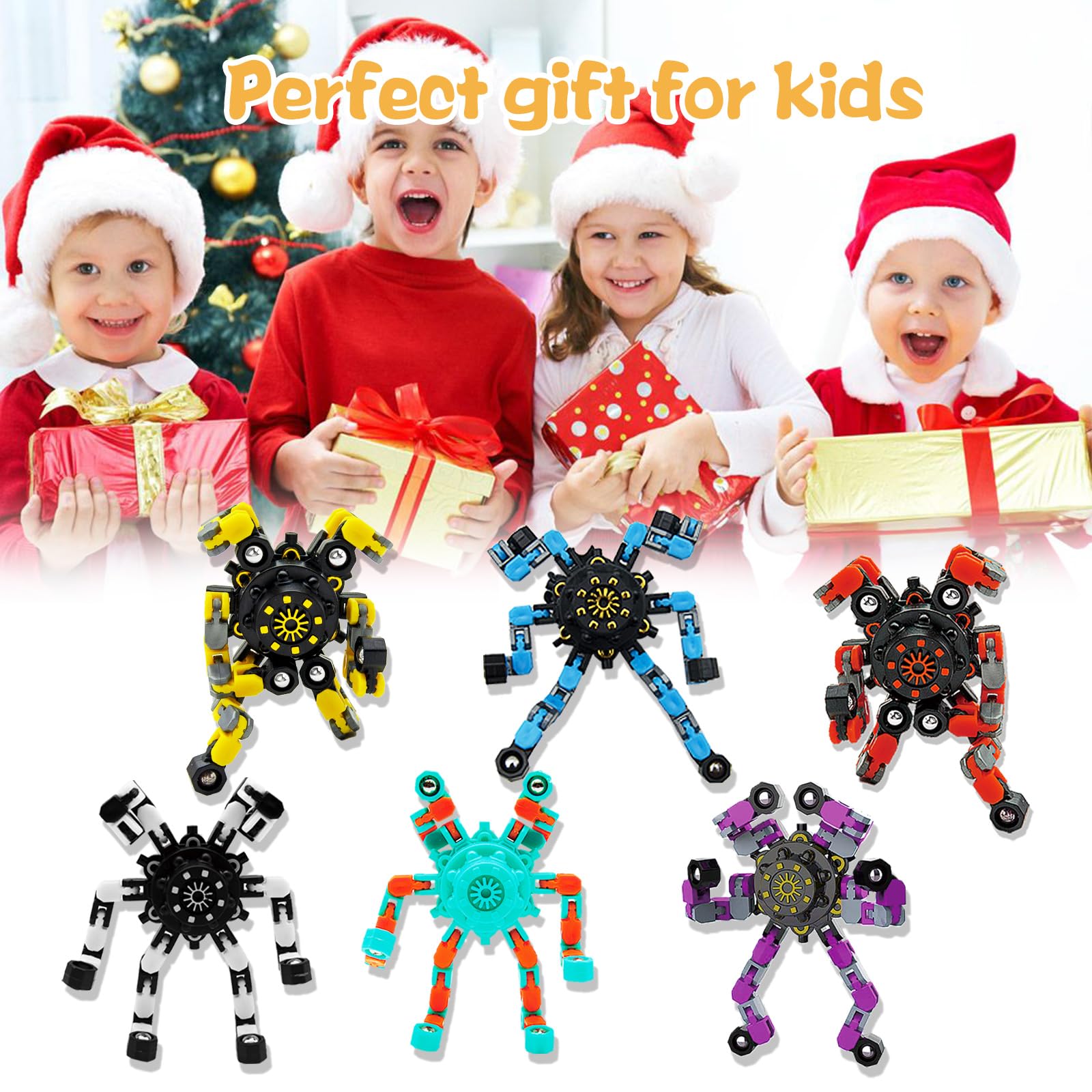 Valentine's Day and Christmas themed transformable spinner gifts