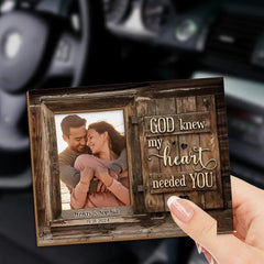 Valentine Couple Visor Clip for Him car photo holder