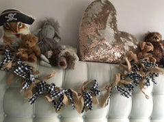 Valentine wedding rustic garland with burlap strips