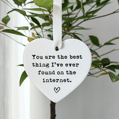 Valentines Day ornament for him and her display