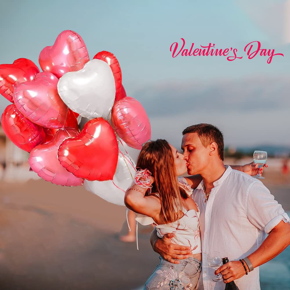 Valentines Day heart balloons complete set