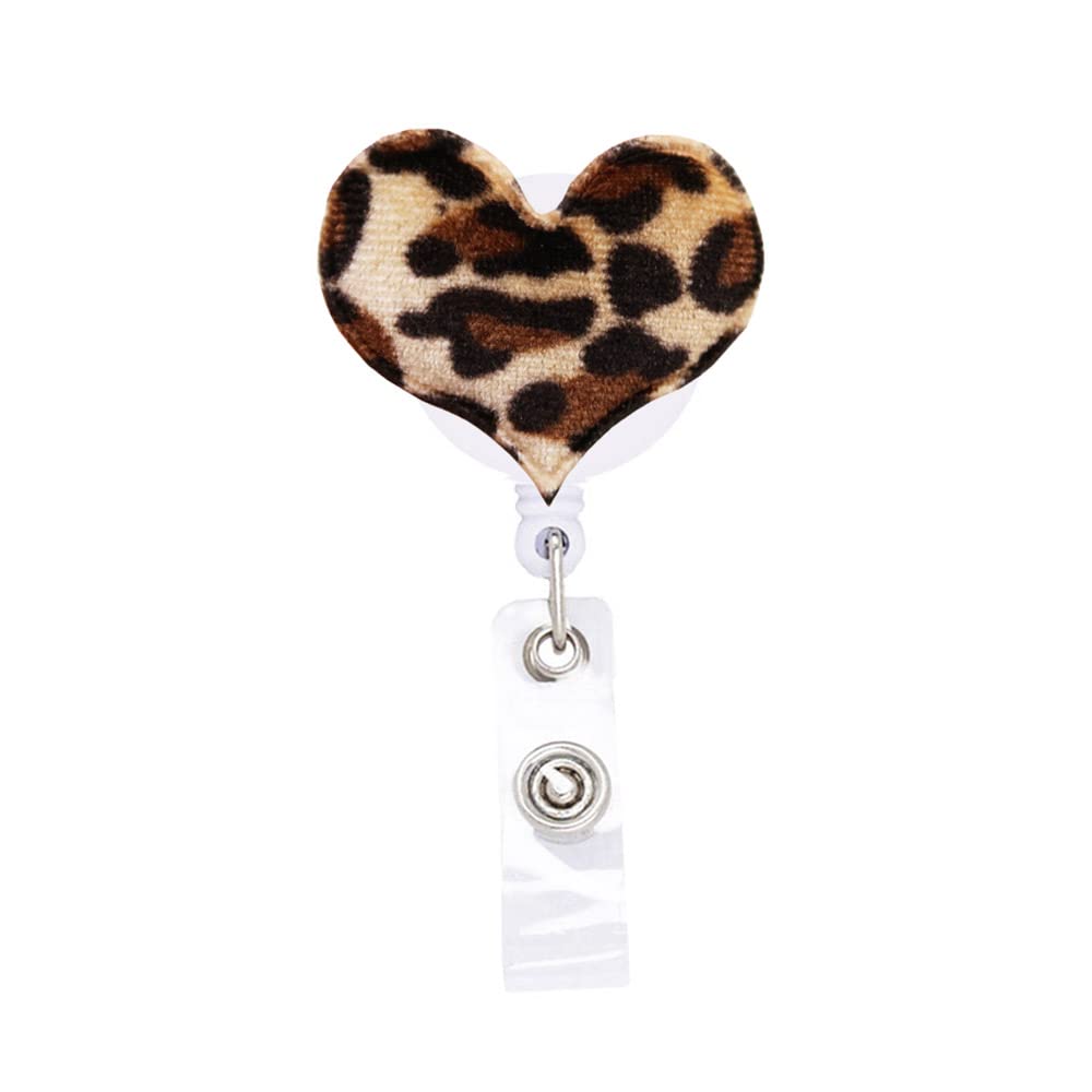 Valentines Day Leopard Print Heart Nurse Badge Reel