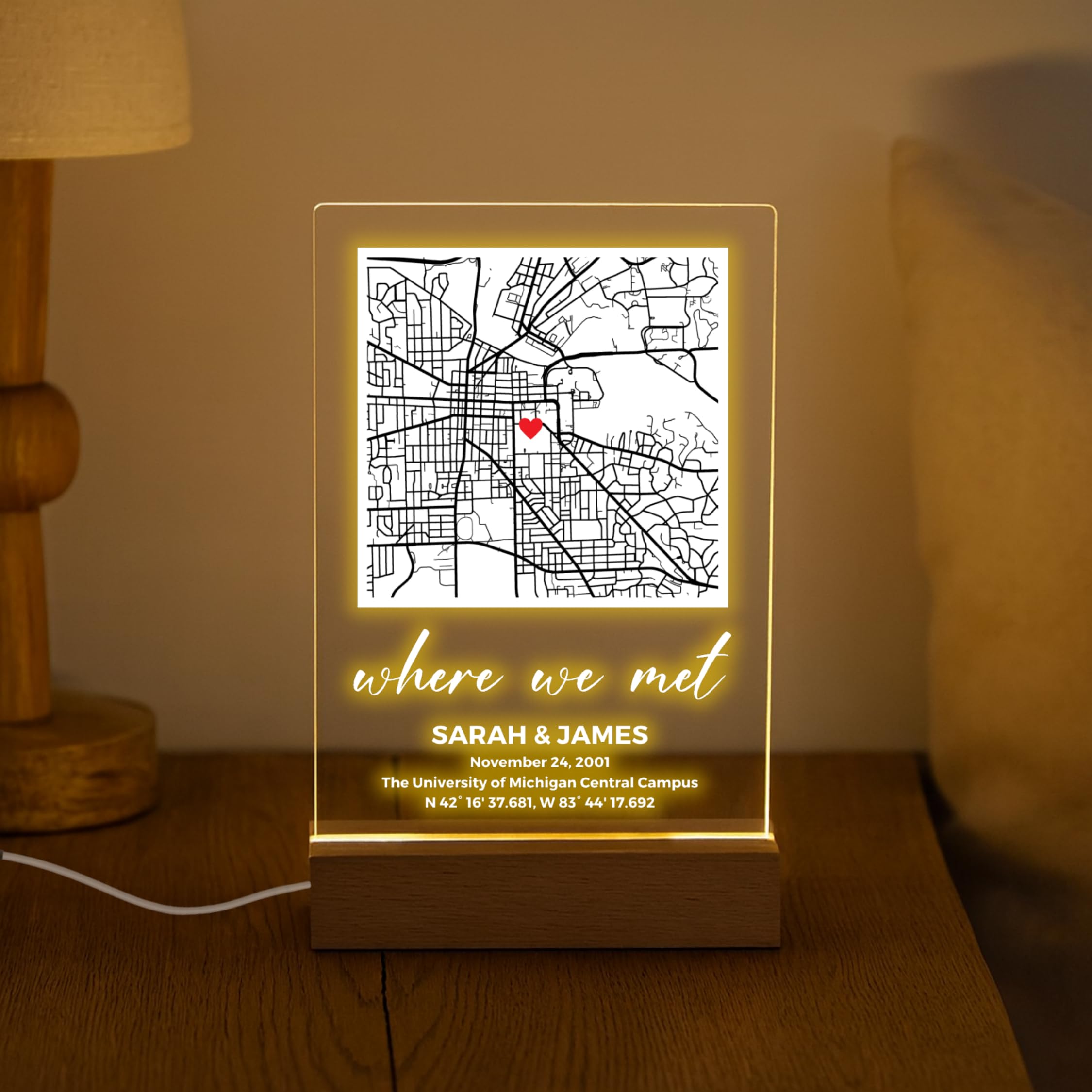Anniversary celebration map as a keepsake