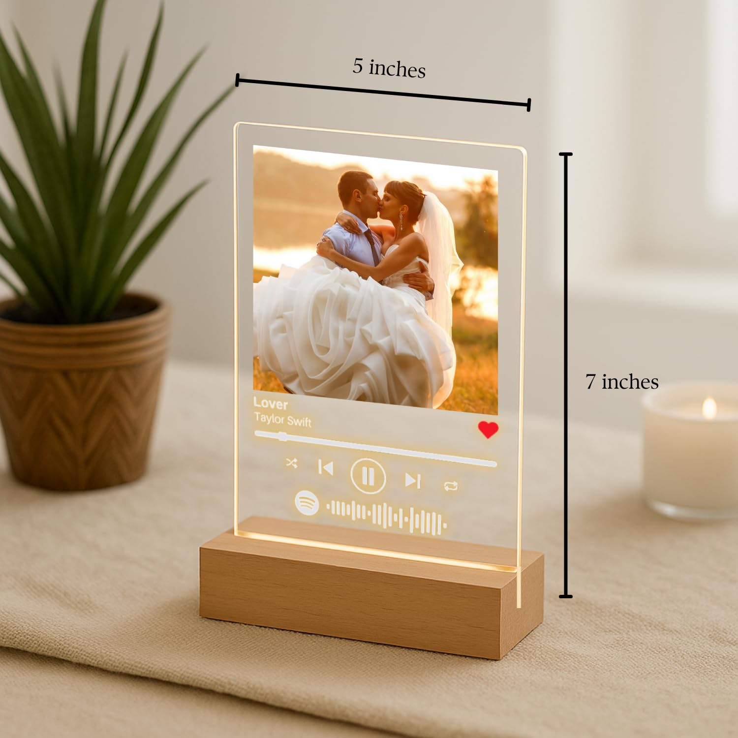 Size options displayed for Custom Song Plaque