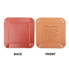 9 x 9 inch overall valet tray ready for travel and desk