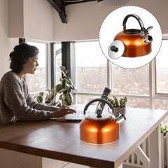 Stainless steel tea kettle with ergonomic handle