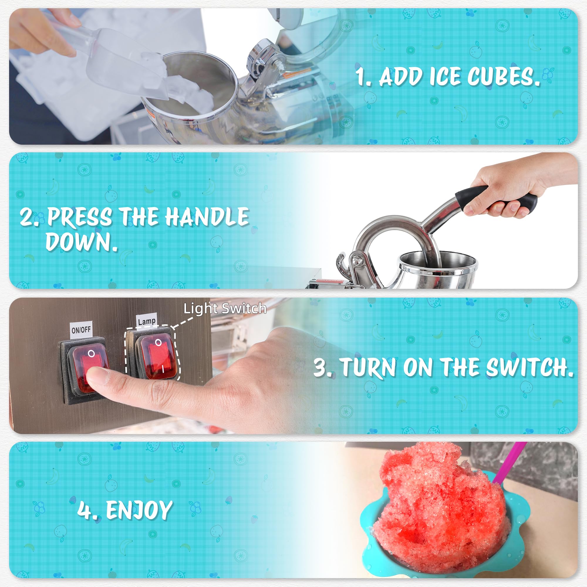 300W electric snow cone maker for parties