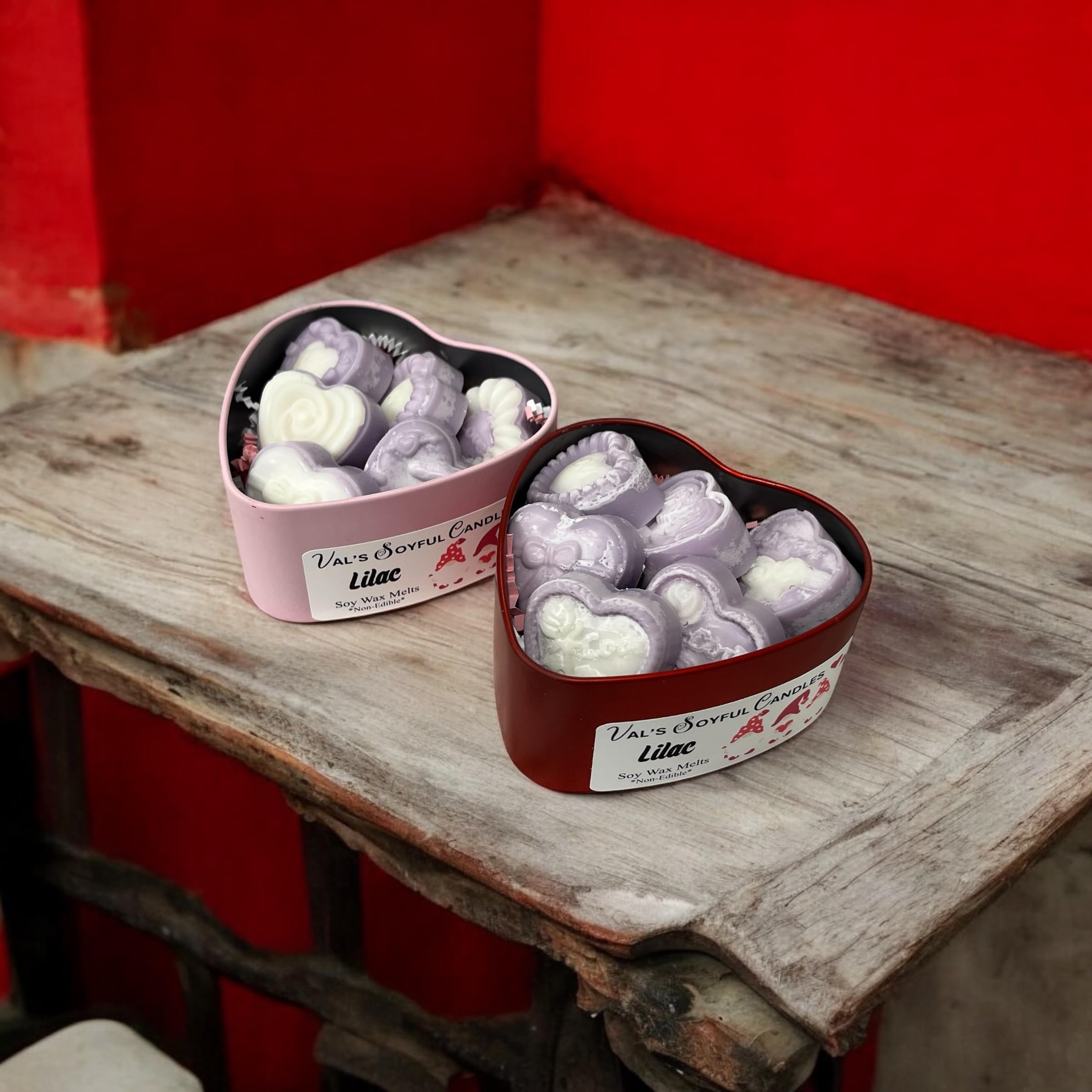 Melt size 1.25 inches by 0.5 inches for each heart melt