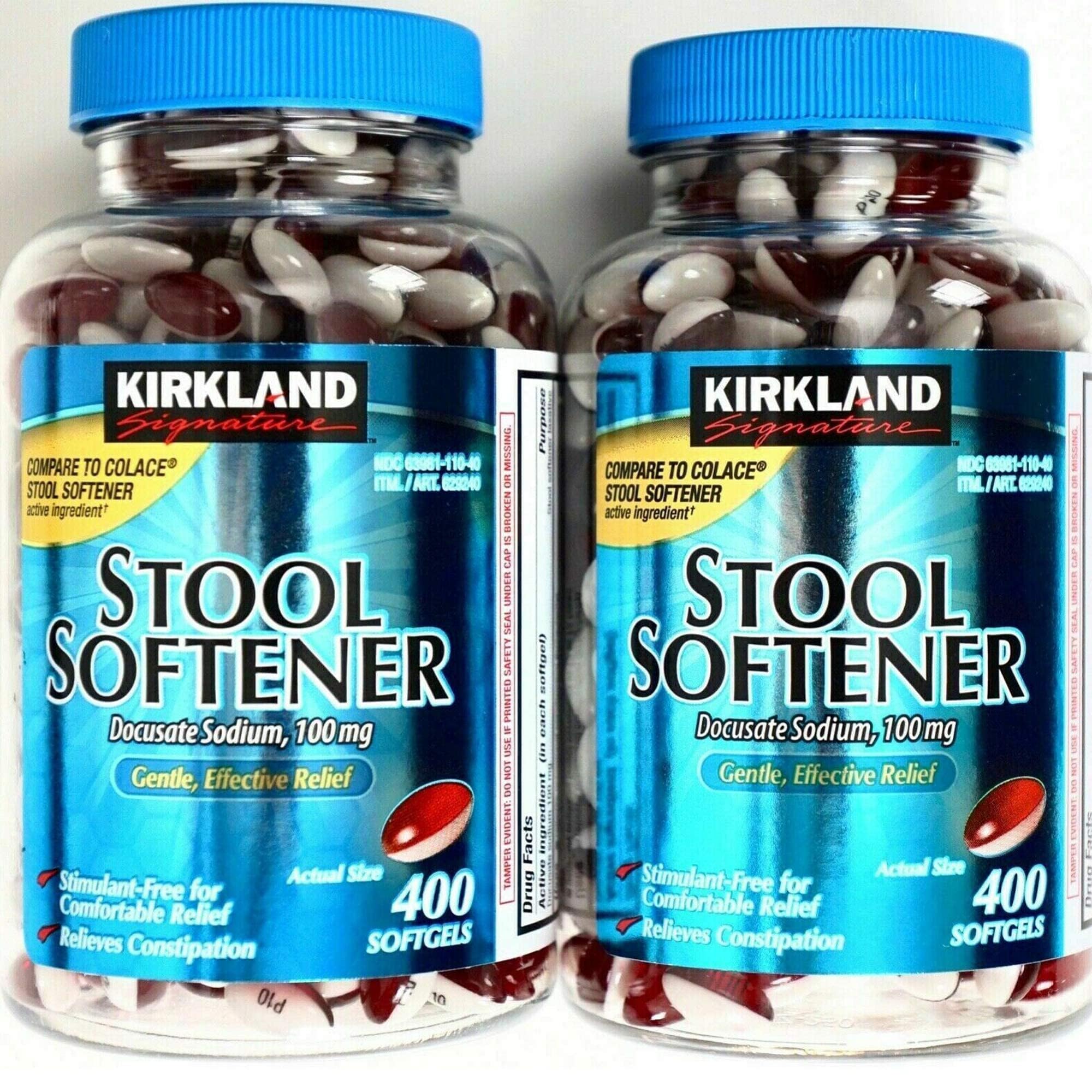 Kirkland stool softener product packaging reference