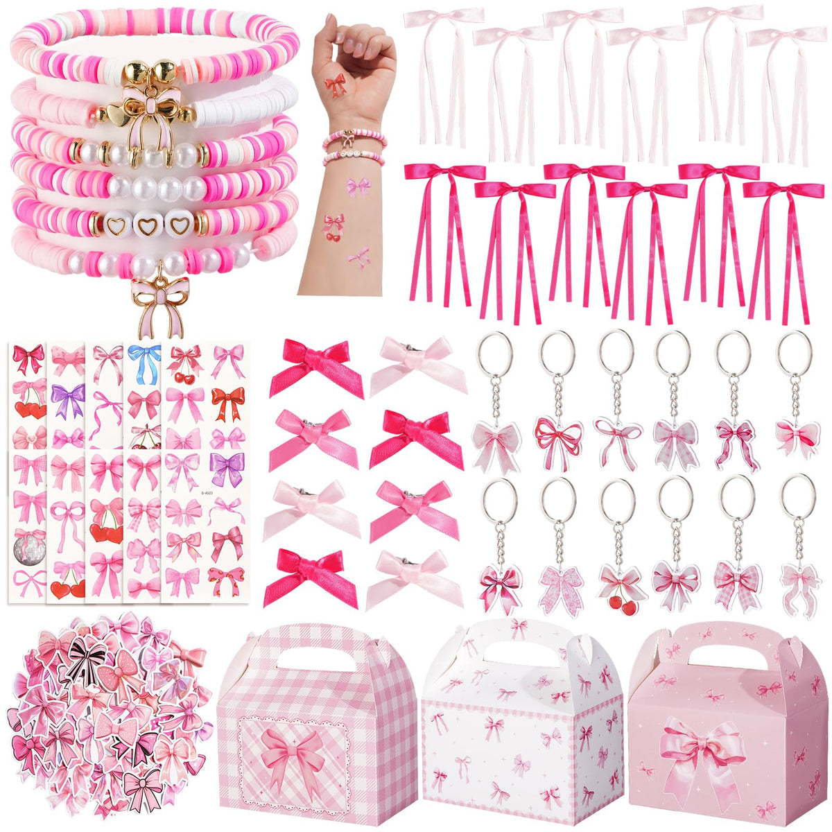 Vanblue 122 Pcs Bow Party Favors Set main kit image