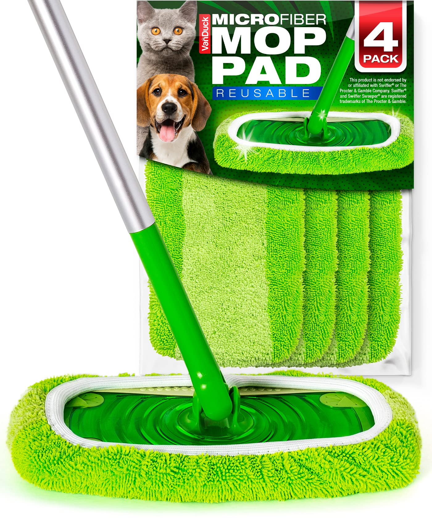 VanDuck reusable mop pads compatible with Swiffer Sweeper fit 10,3'' x 4,4''