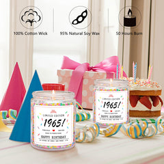 Vanilla birthday cake scented candle with sprinkles soy wax