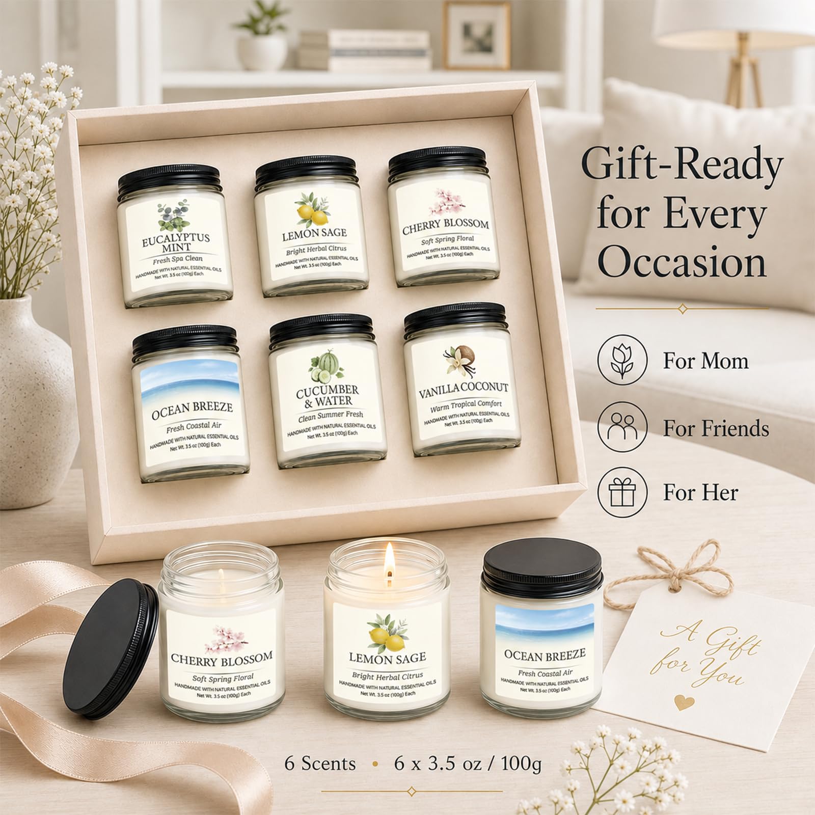 Ocean Breeze candle in frosted glass jar