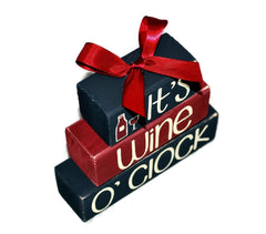 Stackable 5x4.5 inch WoodenBlock shelf sitter for wine lovers