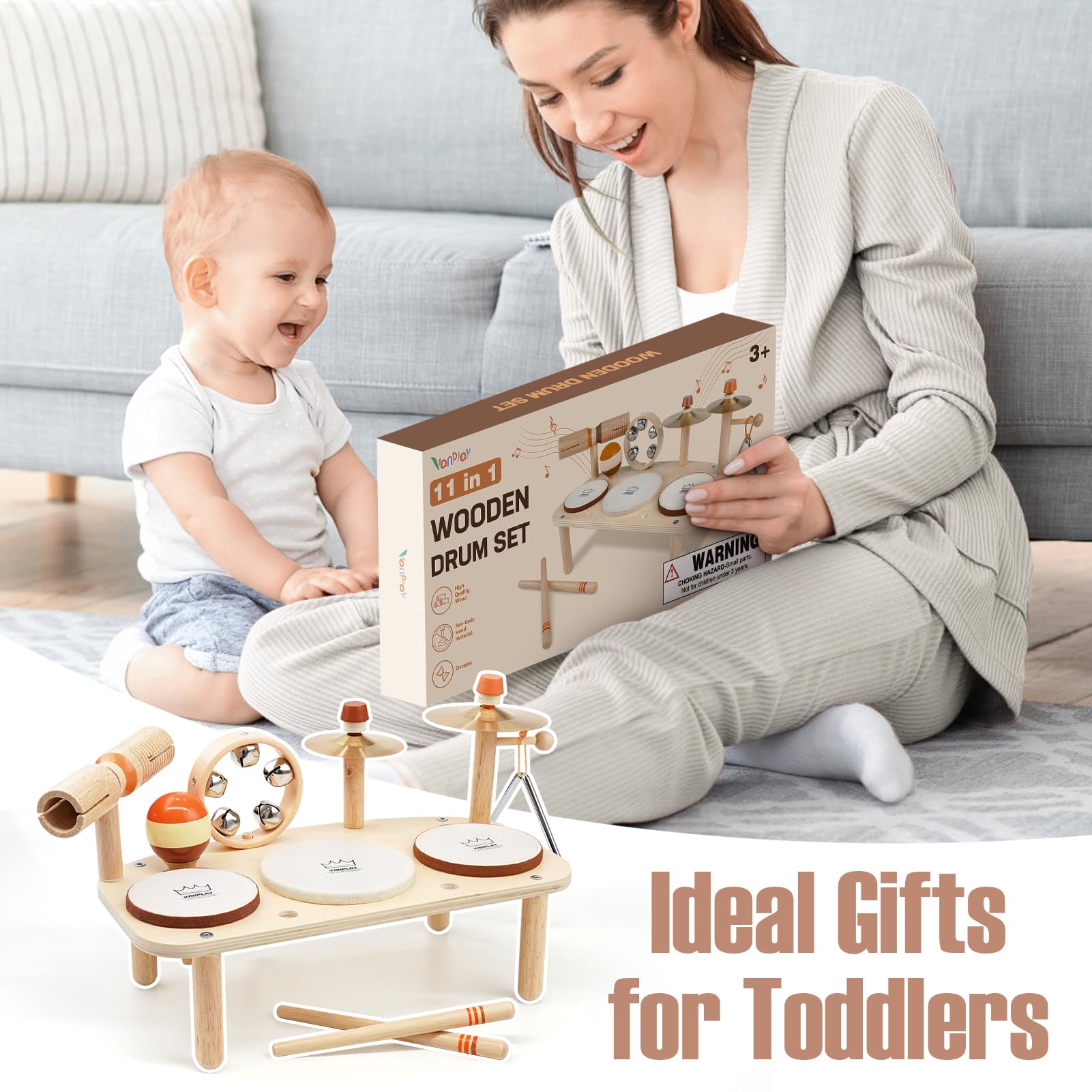 Portable detachable drum set suitable for toddlers