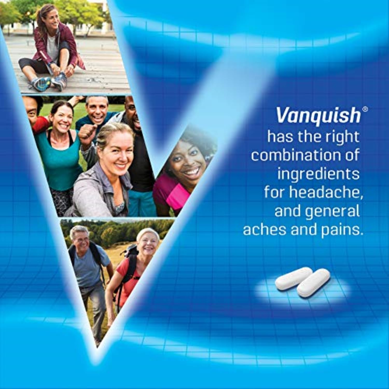 Vanquish 100 Caplets bottle packaging