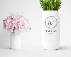 Ceramic vase front displays one-side personalization