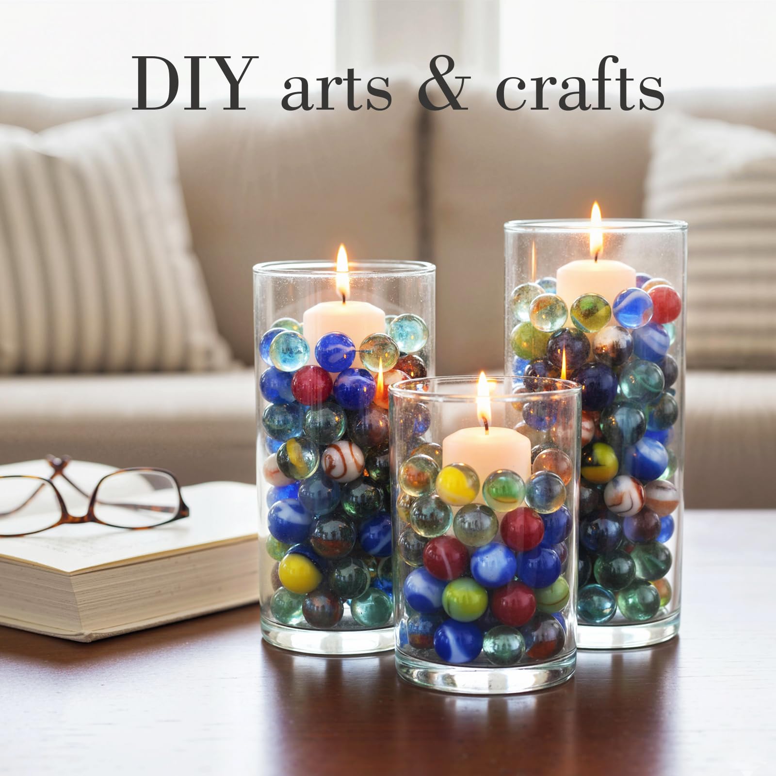 Assorted color glass marbles for DIY crafts and centerpieces