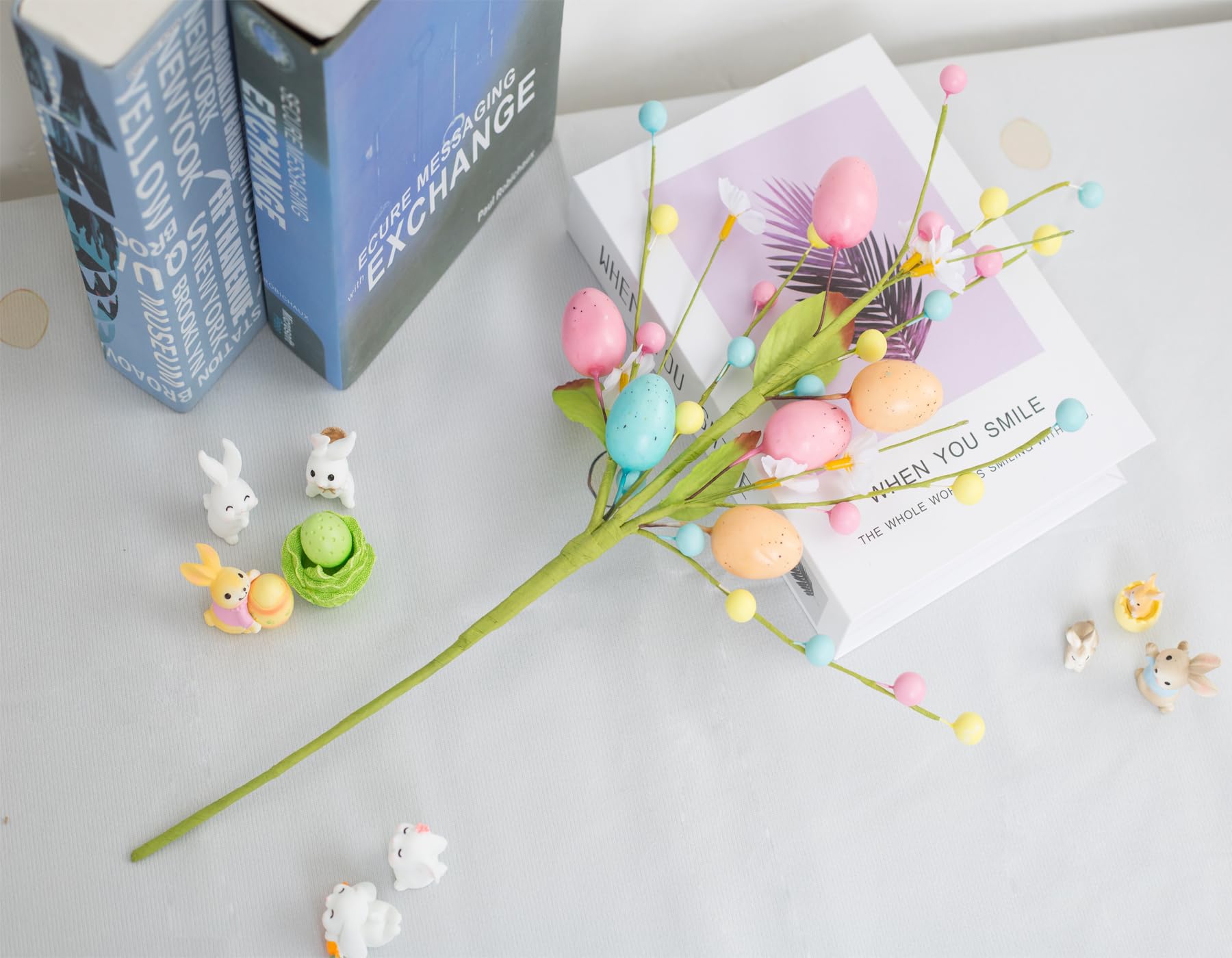 Vase not included with Easter artificial stems
