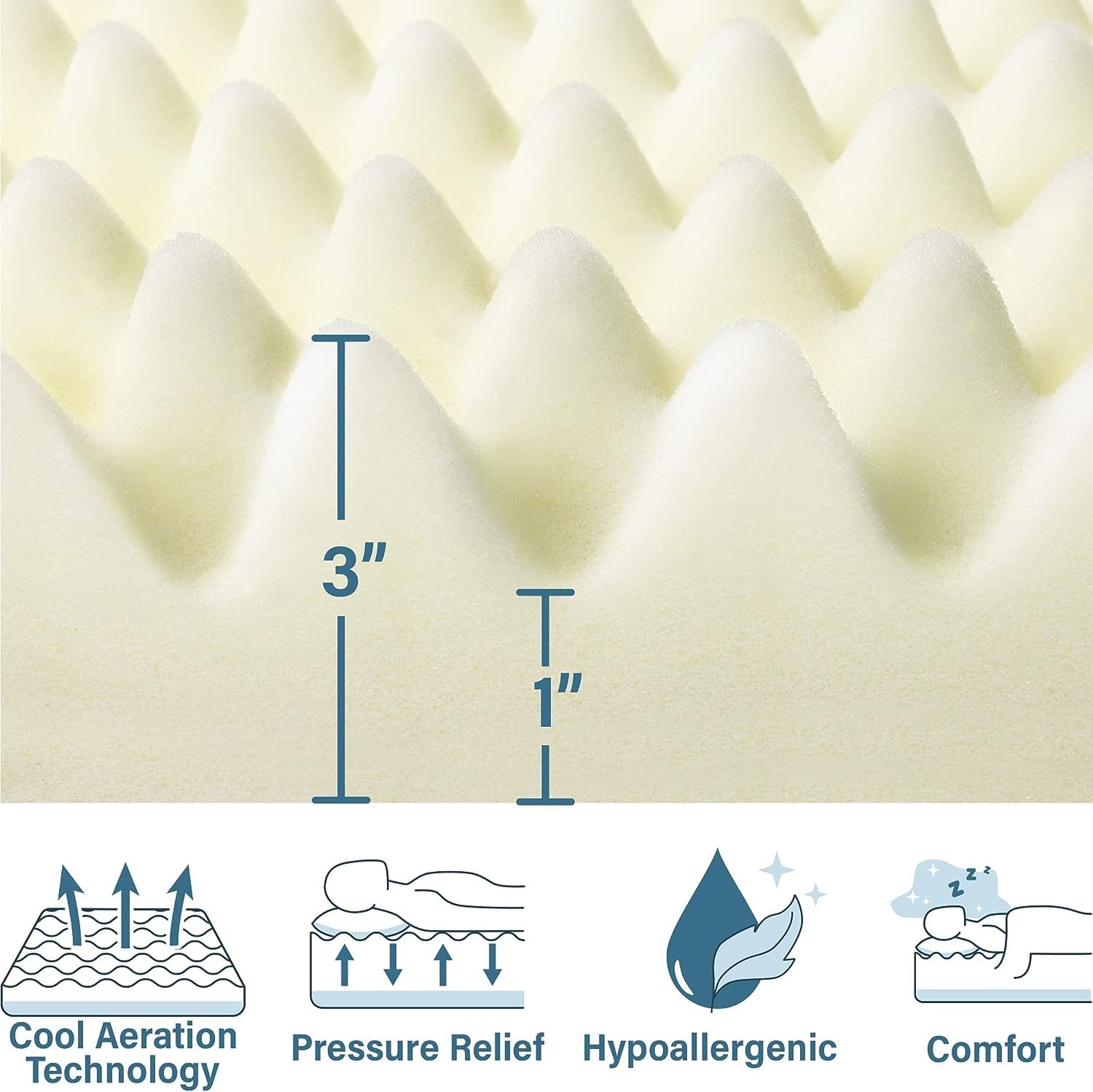 Convoluted foam mattress topper Vaunn medical line