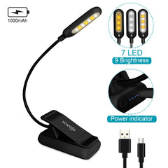 Lightweight clip-on book light weighing 2.59 oz for bedside use