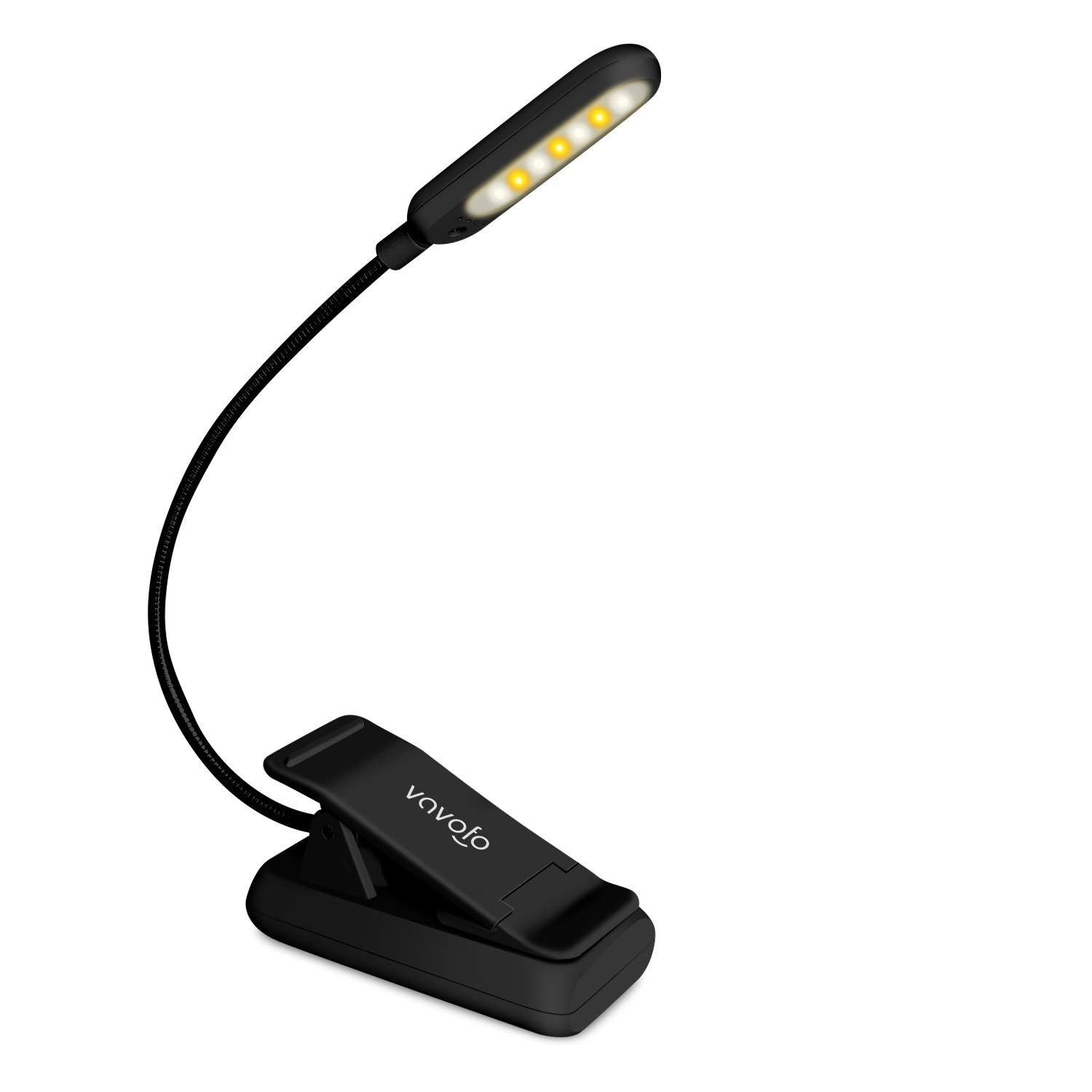 VAVOFO Rechargeable Reading Light with 7 LEDs and clip on design