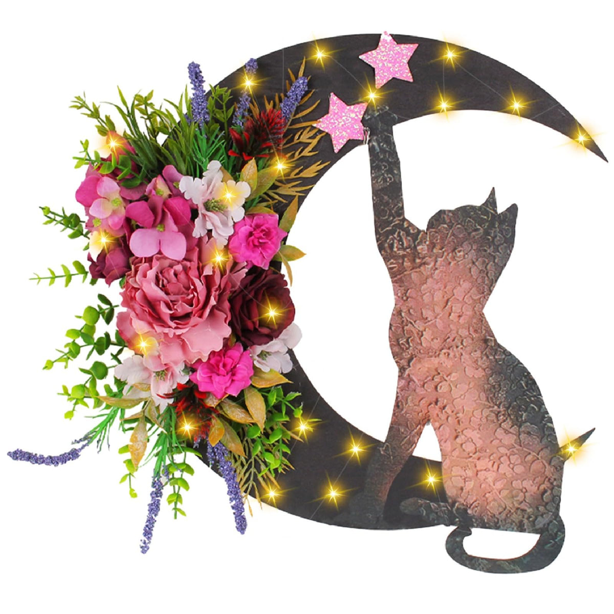 VDKIDKT spring wreath for front door with grapevine and wood