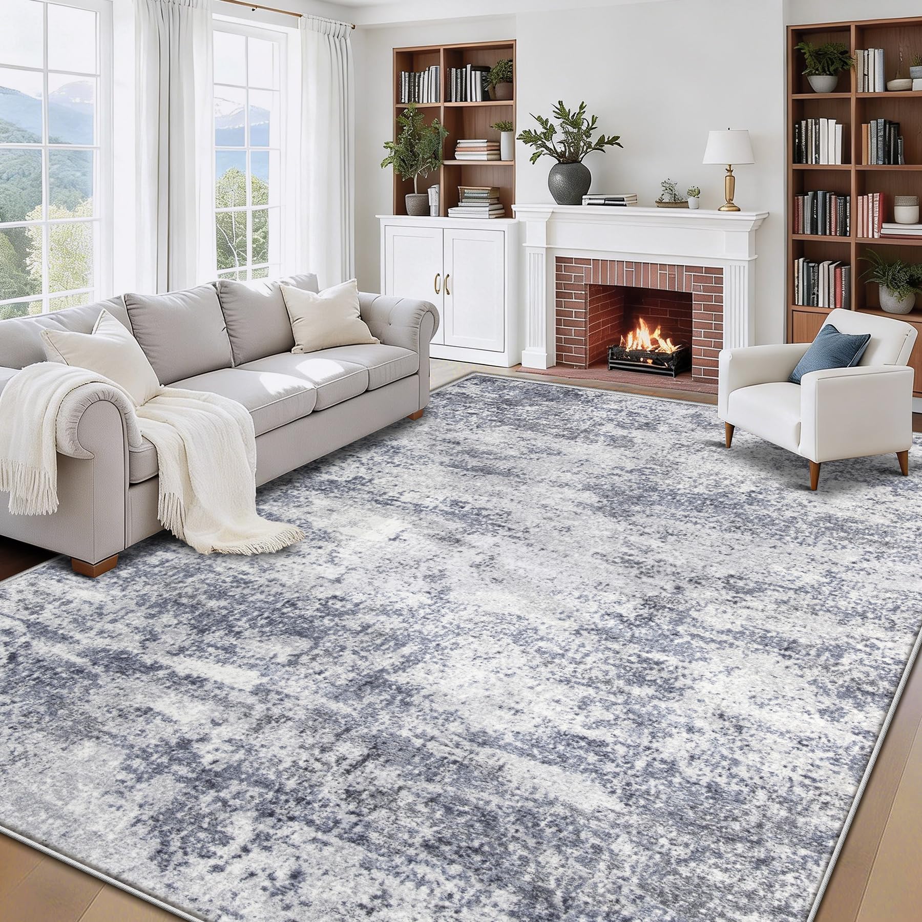Soft polyester fibers odor-free rug for bedrooms