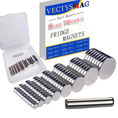 VECTYSMAG 76 Pack magnets set with 8 sizes and magnetic wand