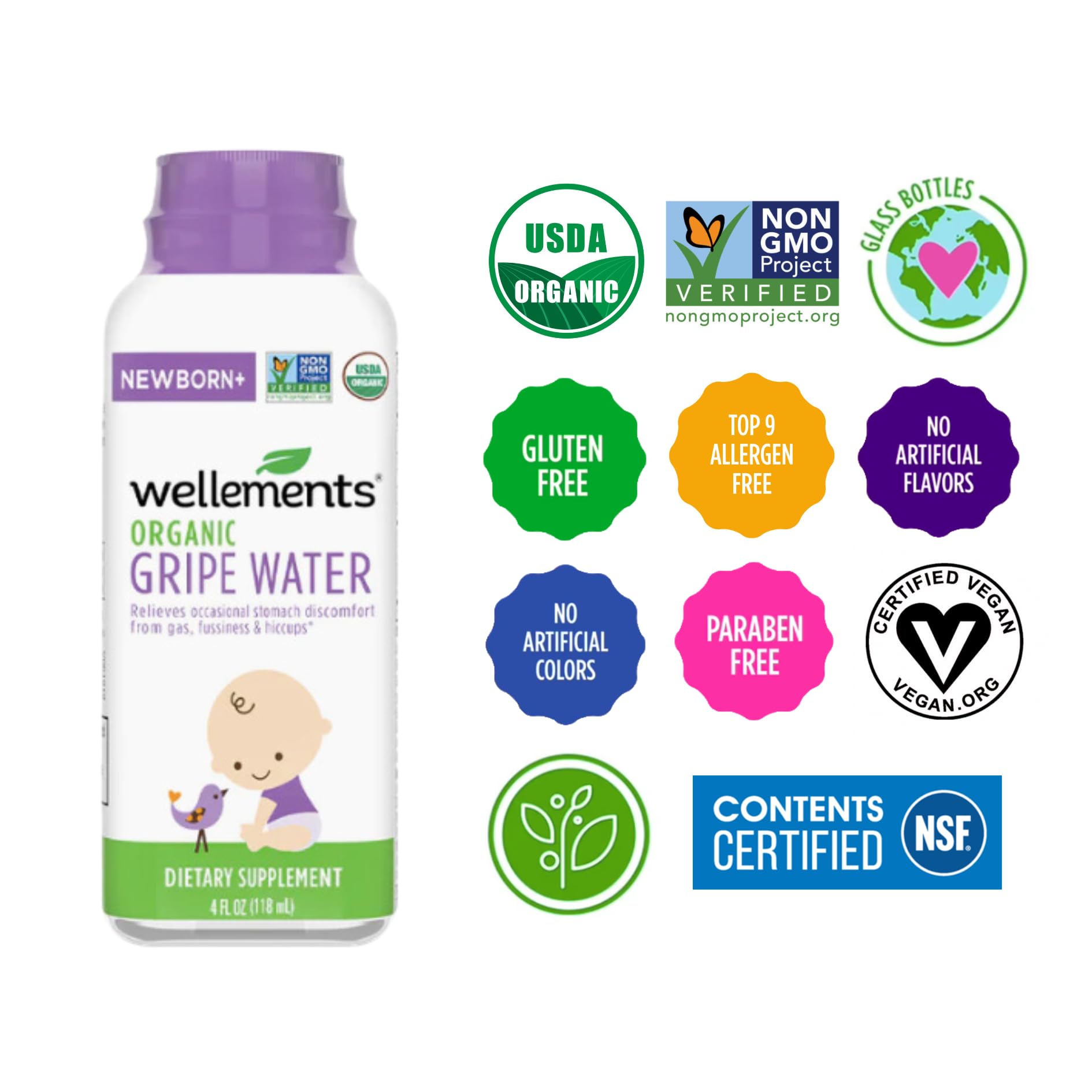 Vegan Action Certified gripe water 4oz