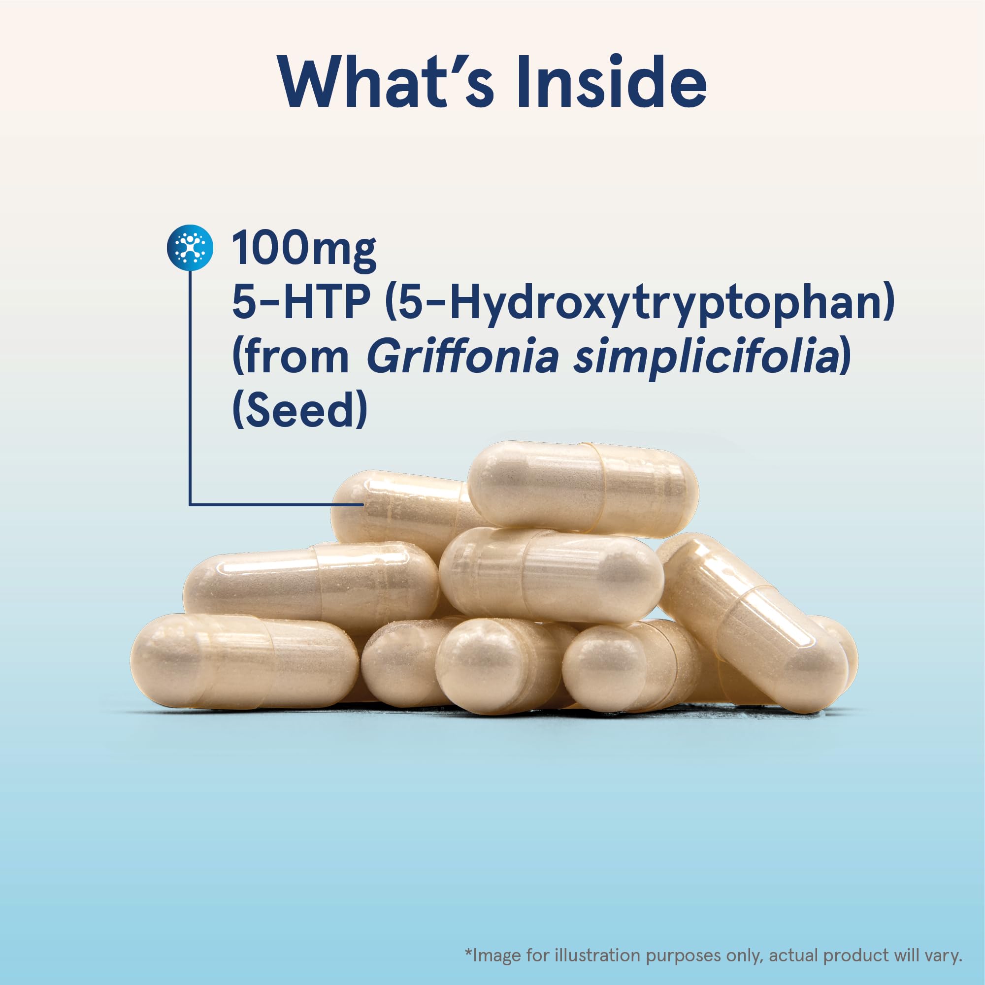 vegan non-GMO 5-HTP capsules packaging