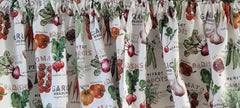 Vegetable Kitchen Curtain farm design on white background