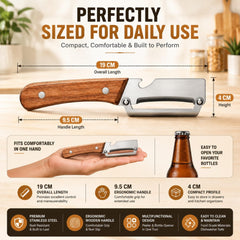 2 in 1 peeler and bottle opener feature