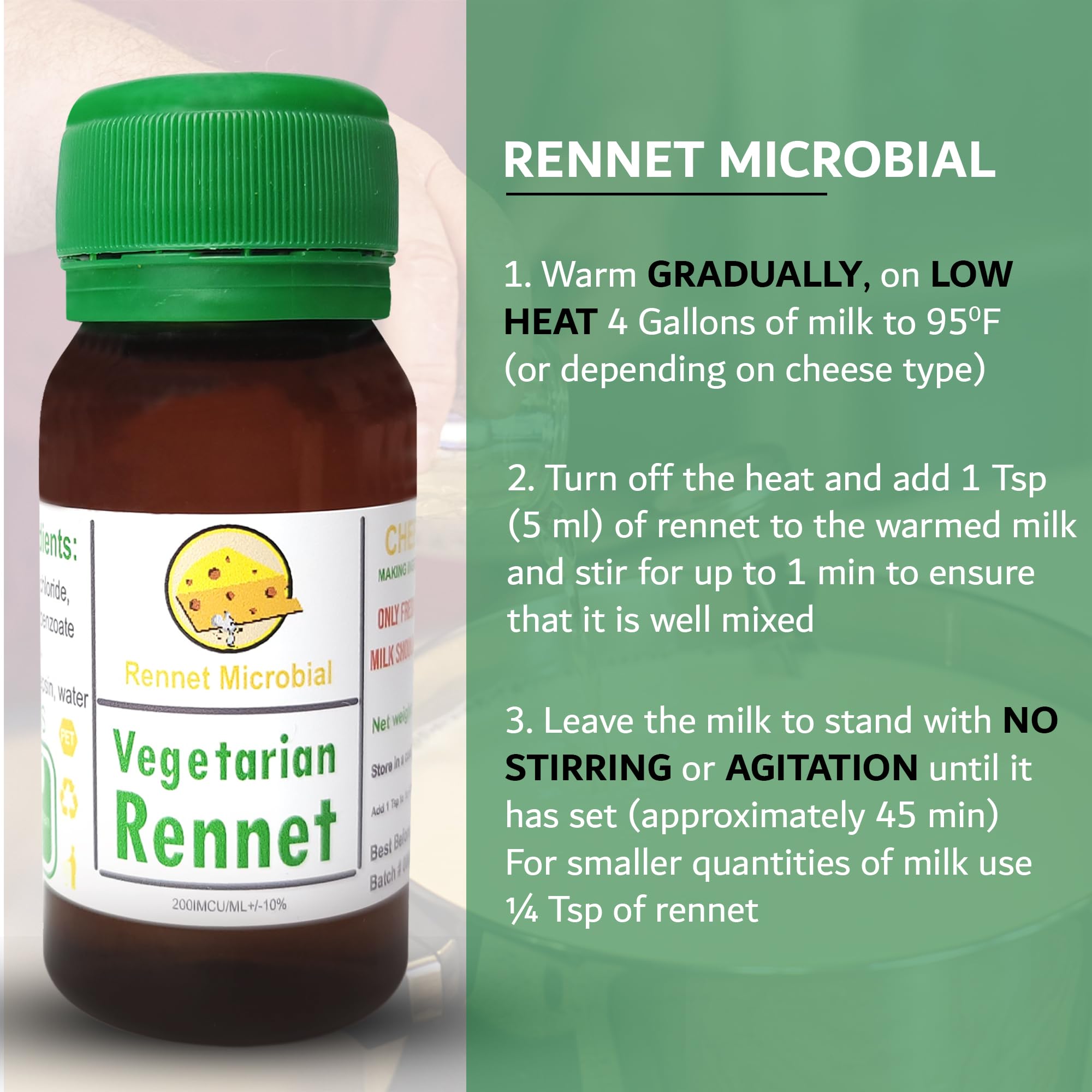 Vegetarian rennet for cheese making 50ml microbial option