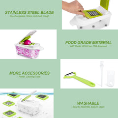 Vegetable chopper with container for direct chopping