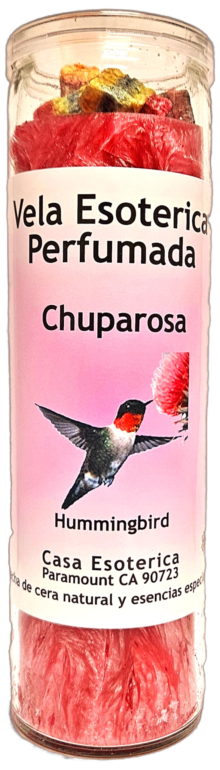 Veladora Candle Casa Esoterica Espiritual Chuparrosa vista frontal